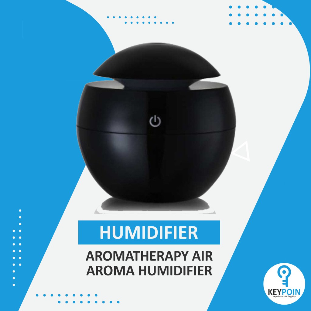 HUMIDIFIER DIFFUSER AROMATHERAPY DESAIN KAYU-Black