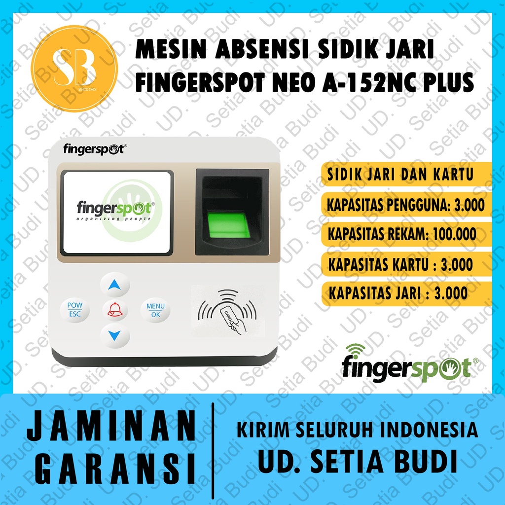 Mesin Absensi Sidik Jari FINGERSPOT NEO A-152NC Plus 152 NC