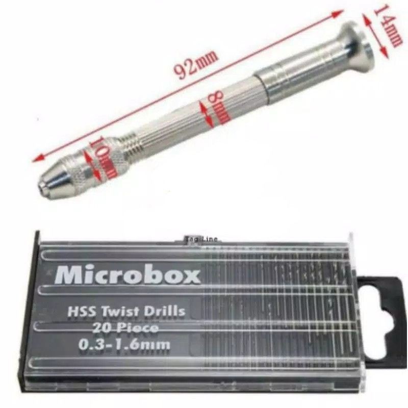 Bor Rojok Spuyer Pilot Jet Bor Tangan Manual + 20pcs Mata Bor Microbox