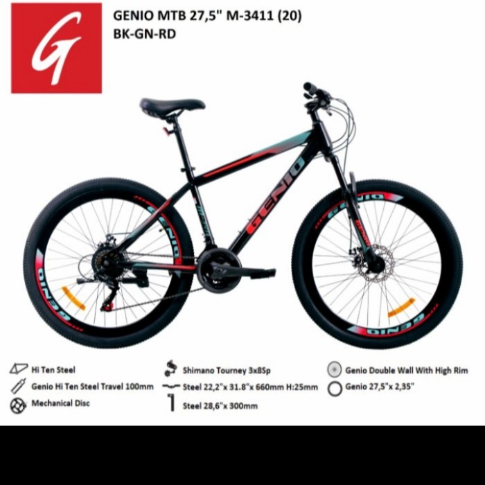 sepeda gunung mtb united genio 27.5 inch shimano