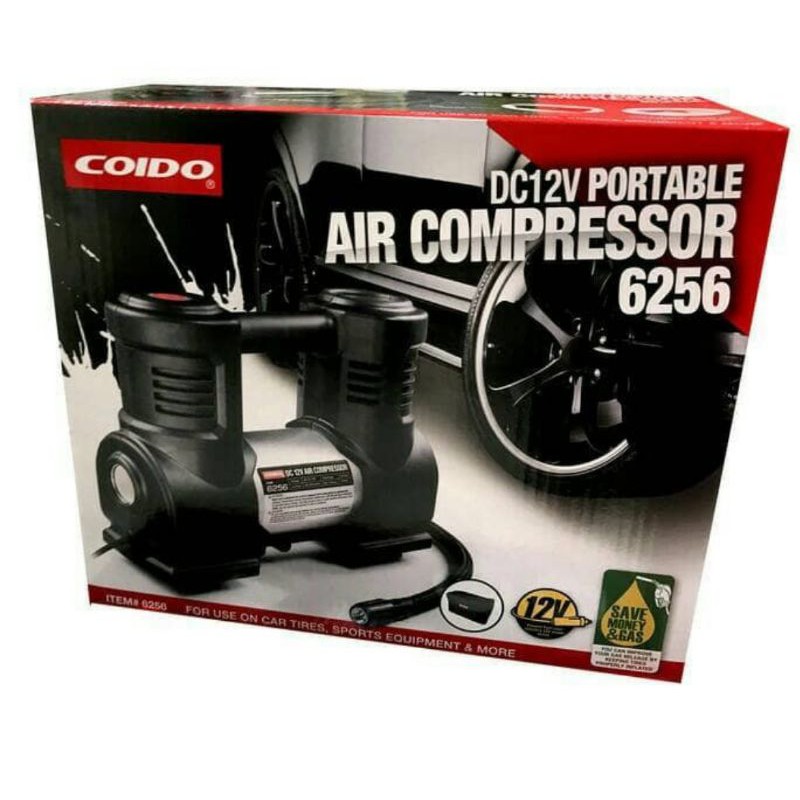 Pompa Ban Mobil Portable Praktis Super Infrator Coido 6256 Original