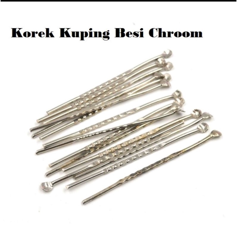 Korek Kuping kecil besi / Pembersih Telinga / Korek Kuping besi Chrome