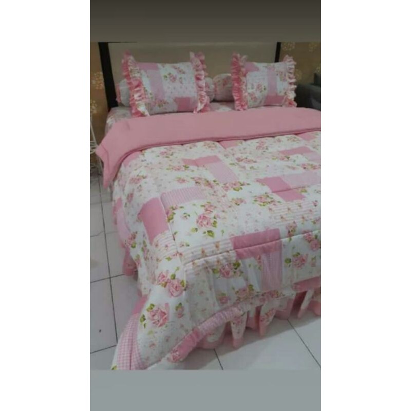 sprei rumbai set bedcover ukuran 100x200-200x200