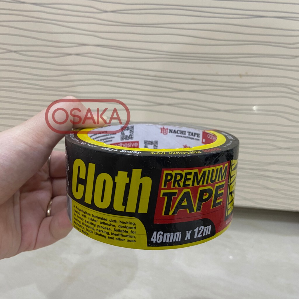 

Lakban / Selotip Kain Nachi Hitam / Cloth Tape 46mm / 2 inch x 12m