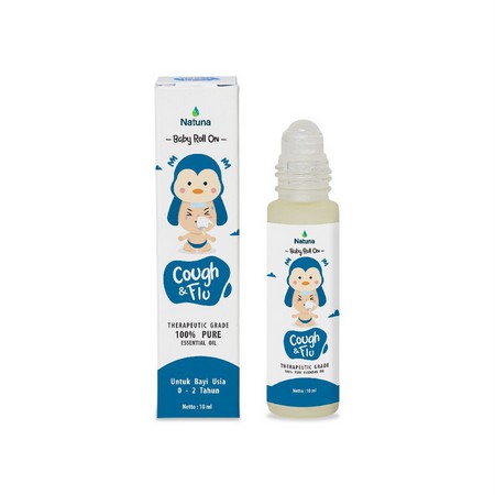 NATUNA BABY ROLL ON COUGH & FLU (0-2Th) PEREDA BATUK DAN PILEK PADA ANAK BALITA ESSENTIAL OIL BAYI