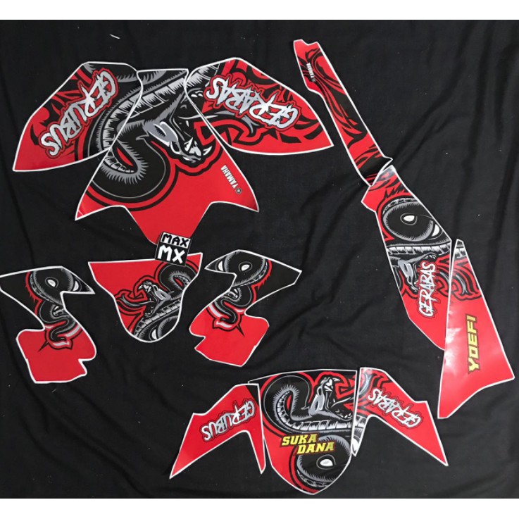 decal stiker New Vixion Advance dekal stiker variasi  striping custom fullbody Snake merah