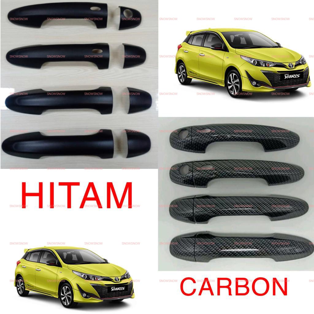 Handle Cover New Yaris 2018 2020 2022 2023 Up Smartkey Keyless Hitam Carbon