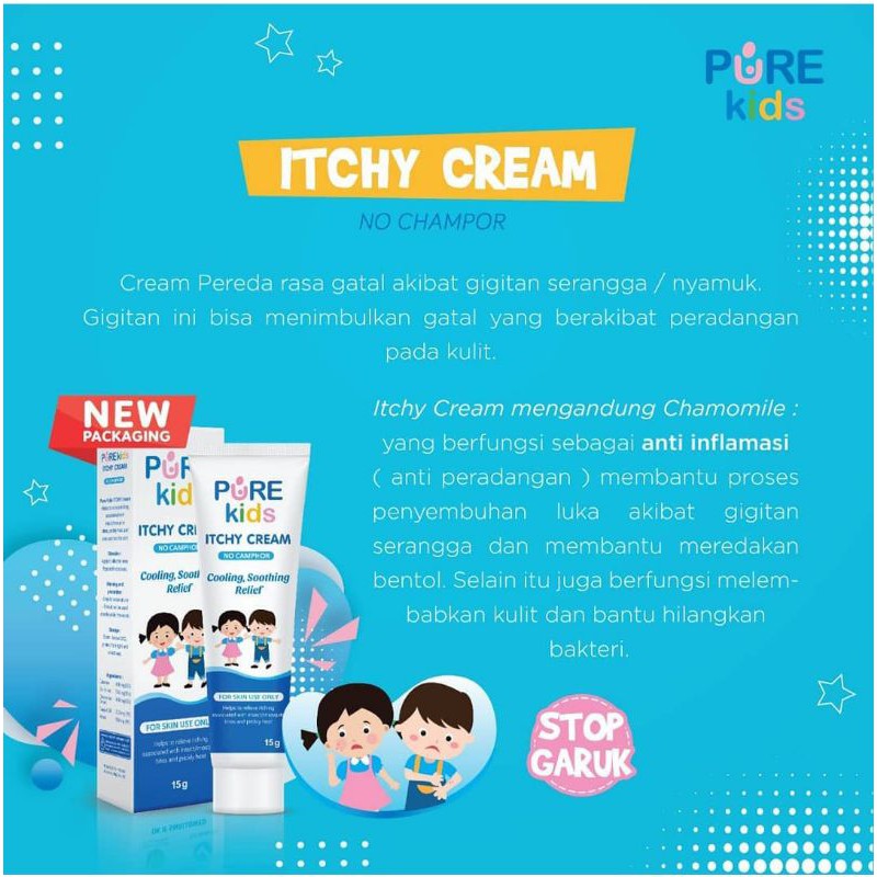 PureKids Pure kids itchy cream 15gr krim pereda gatal