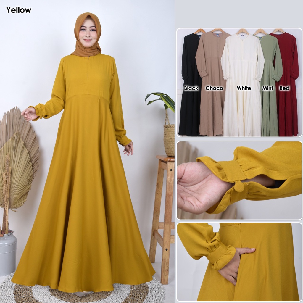 Gamis Polos Katun Lia & Liza Collection