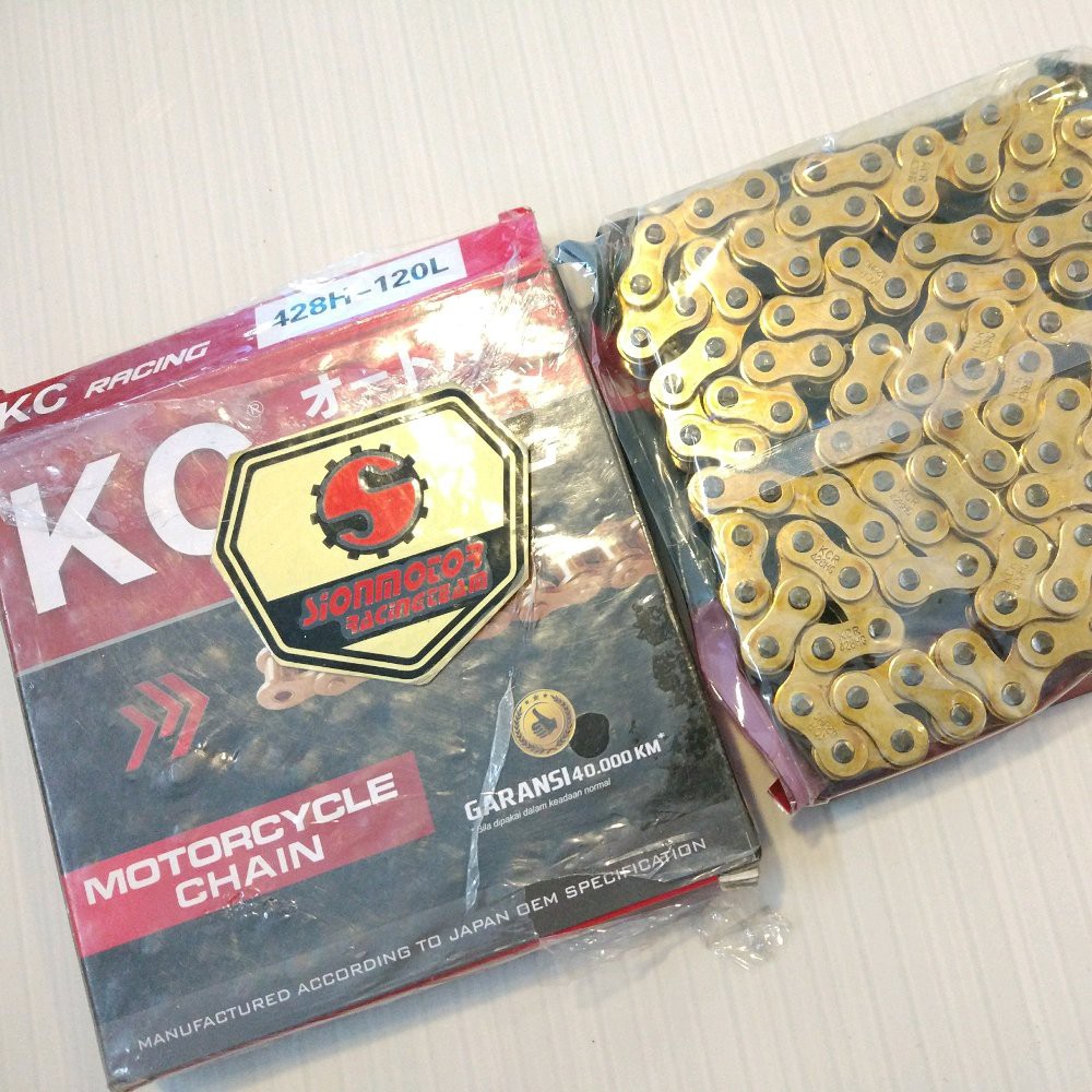 Rantai Roda Gold 428H 120L KC Racing