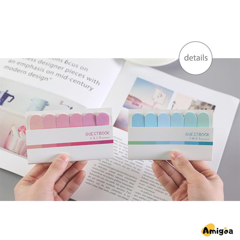 Lucu Kreatif Enam Warna Post-it Notes Siswa Belajar Gradien Catatan Stiker Indeks - AG2