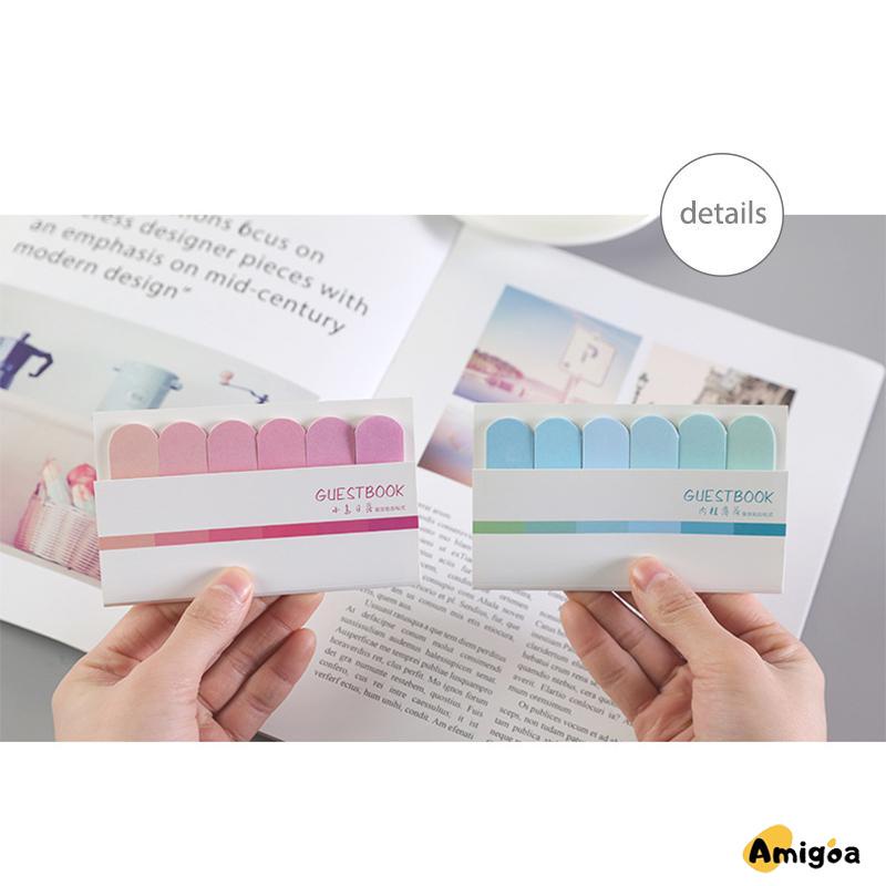 Lucu Kreatif Enam Warna Post-it Notes Siswa Belajar Gradien Catatan Stiker Indeks - AG2