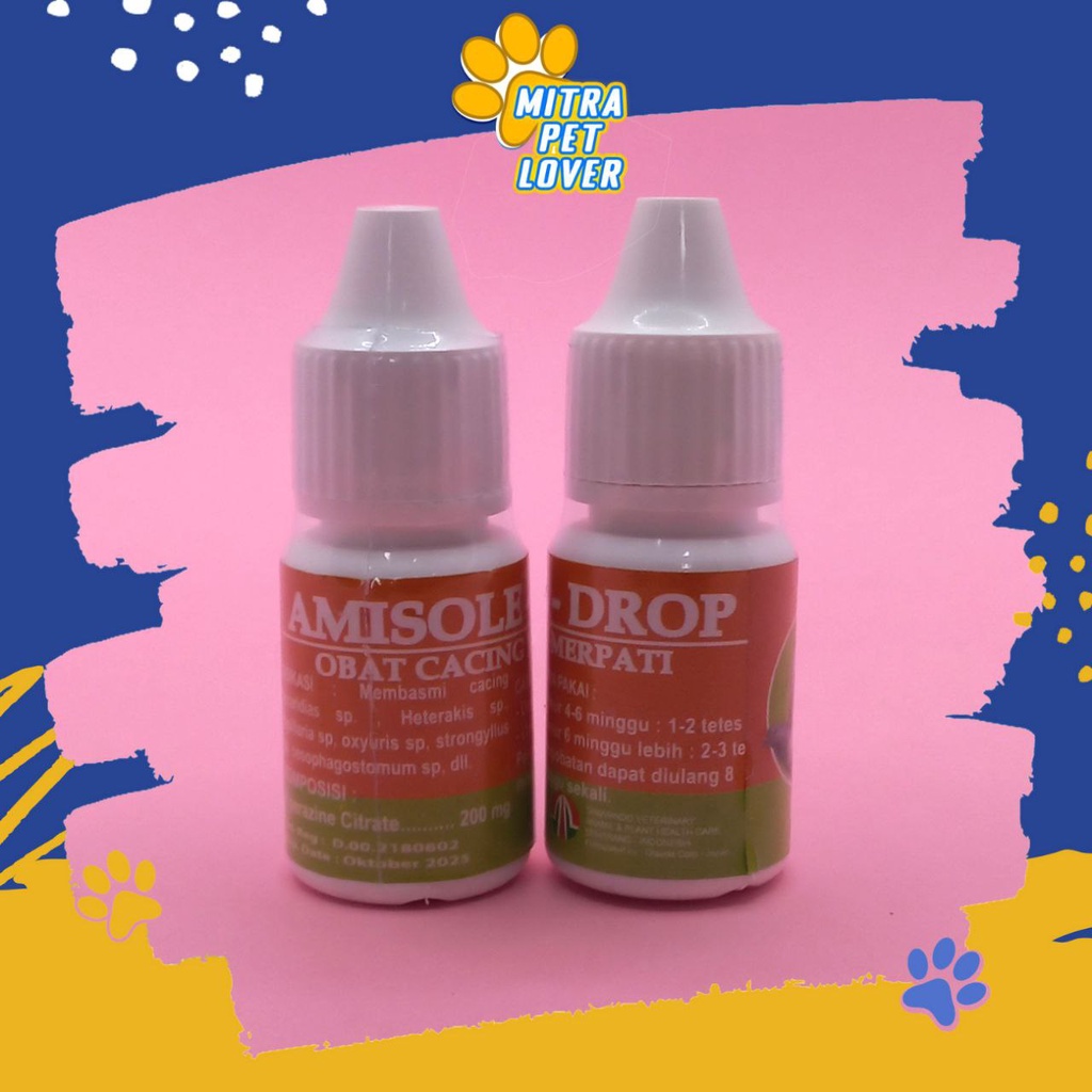 OBAT CACING BURUNG MERPATI - AMISOLE DROP 10ML ORIGINAL - OBAT TETES PRAKTIS CACING DARA BIRD DOVE - EXPIRED PANJANG - MURAH ASLI GARANSI - PET ANIMAL HEALTHCARE &amp; VETERINARY TAMASINDO KESEHATAN &amp; VITAMIN TERNAK HEWAN BINATANG PELIHARAAN MITRAPETLOVER