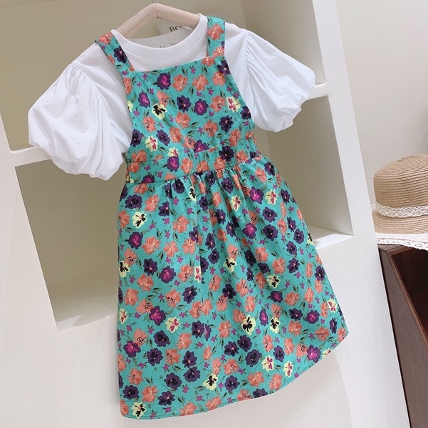 babyfit setelan kaus dengan overall rok SUMMER PINATA baju anak perempuan al-726