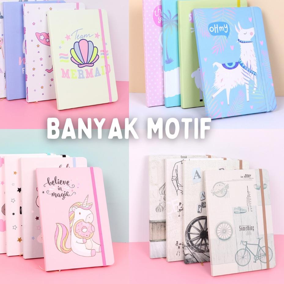 

[PSM] Buku Tulis Notebook A5 Motif Korea Lucu Tali Aesthetic Daily Planner Journaling Journal .