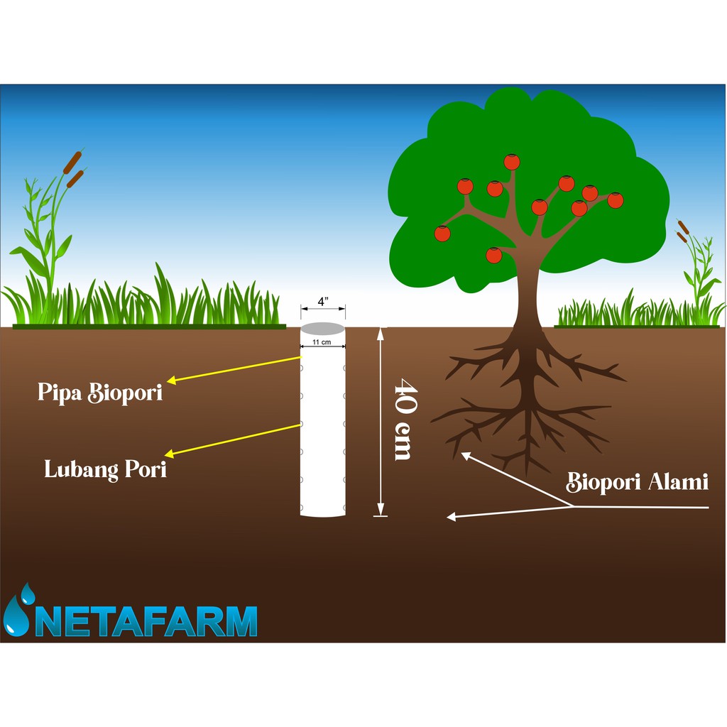 Pipa Tutup Biopori / Casing Bio pori Panjang 40 cm Diameter 4 inch