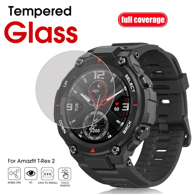 Pelindung Layar Tempered Glass Full HD Transparan Ultra Tipis Untuk Smartwatch Amazfit T-Rex 2