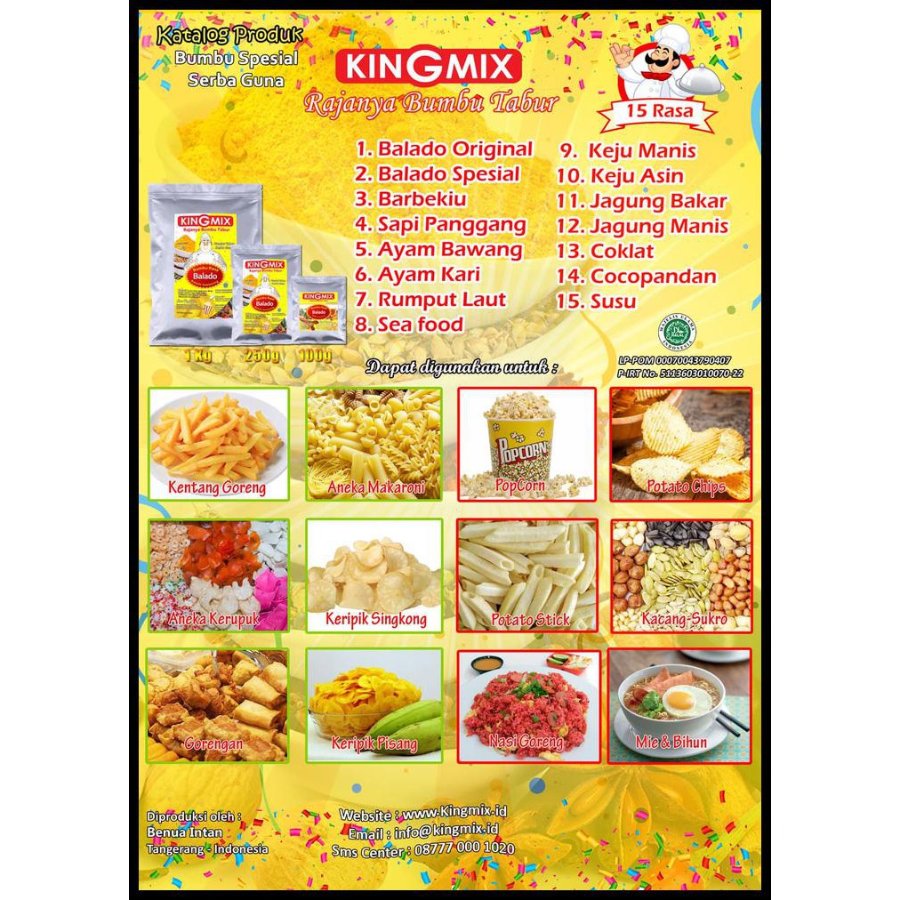 

HOT SALE Bumbu Tabur KingMix Paket 8 Rasa x 250gr terjamin