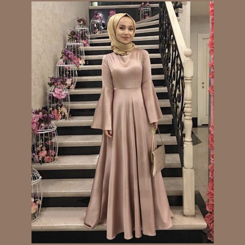 Alea Dress Silk dress satin custom seragam bridesmaid murah gamis pesta kondangan couple