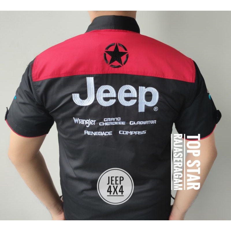 Baju Seragam Kemeja Otomotif JEEP 4X4 Komunitas Moto GP Kemeja Bordir Offroad