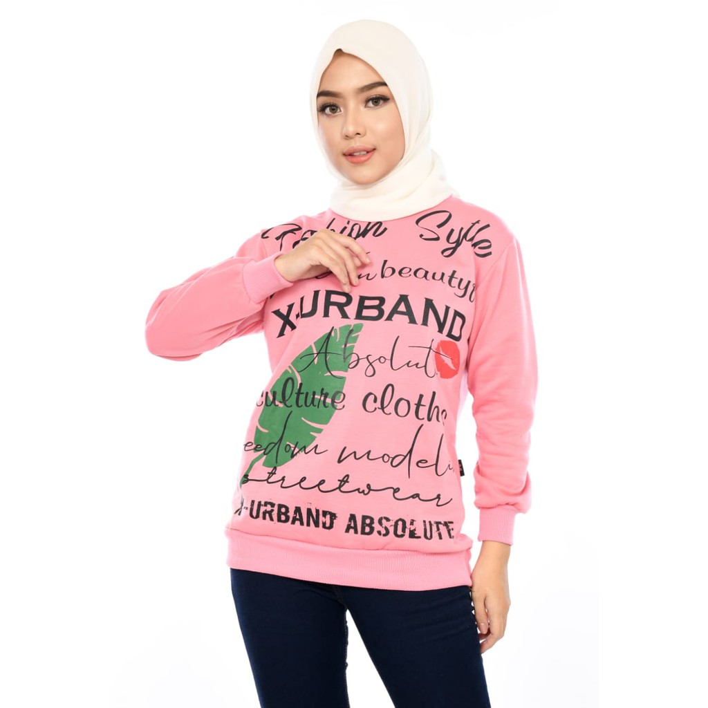 X Urband Sweater Oblong Wanita Reabet Crewneck A141