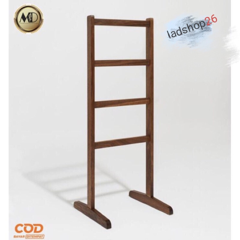 Rak Handuk stand tangga kayu/ rak handuk kayu ( 15 )