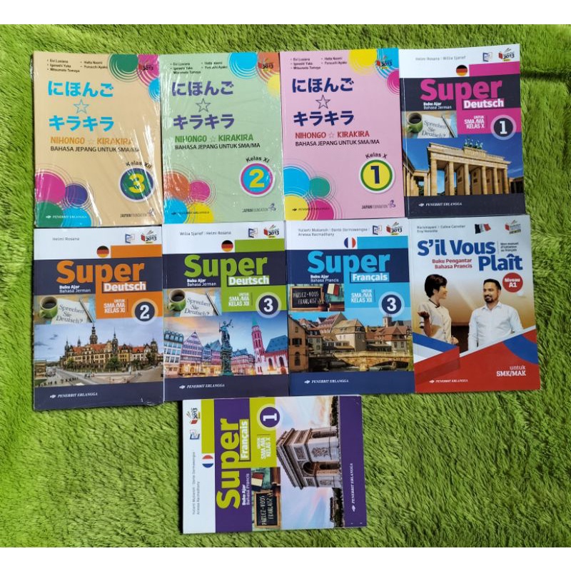 ORIGINAL BUKU NIHONGO KIRAKIRA BAHASA JEPANG SUPER DEUTSCH BAHASA JERMAN DAN  PRANCIS S'IL VOUS PLAI