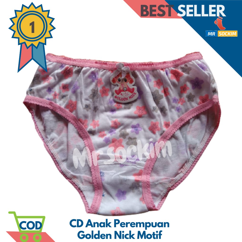 Golden Nick - 5 Pcs Celana Dalam Anak Perempuan  Motif Bunga (3-9 Tahun)