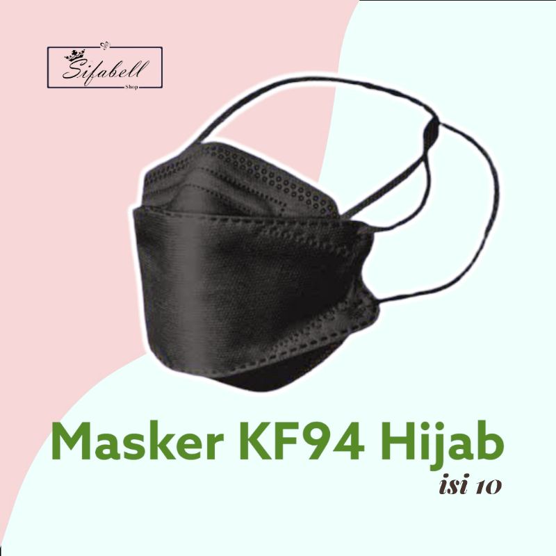 Masker KF94 Hijab Headloop 4ply Impor Korea 4D KF 94 Isi 10 Pcs