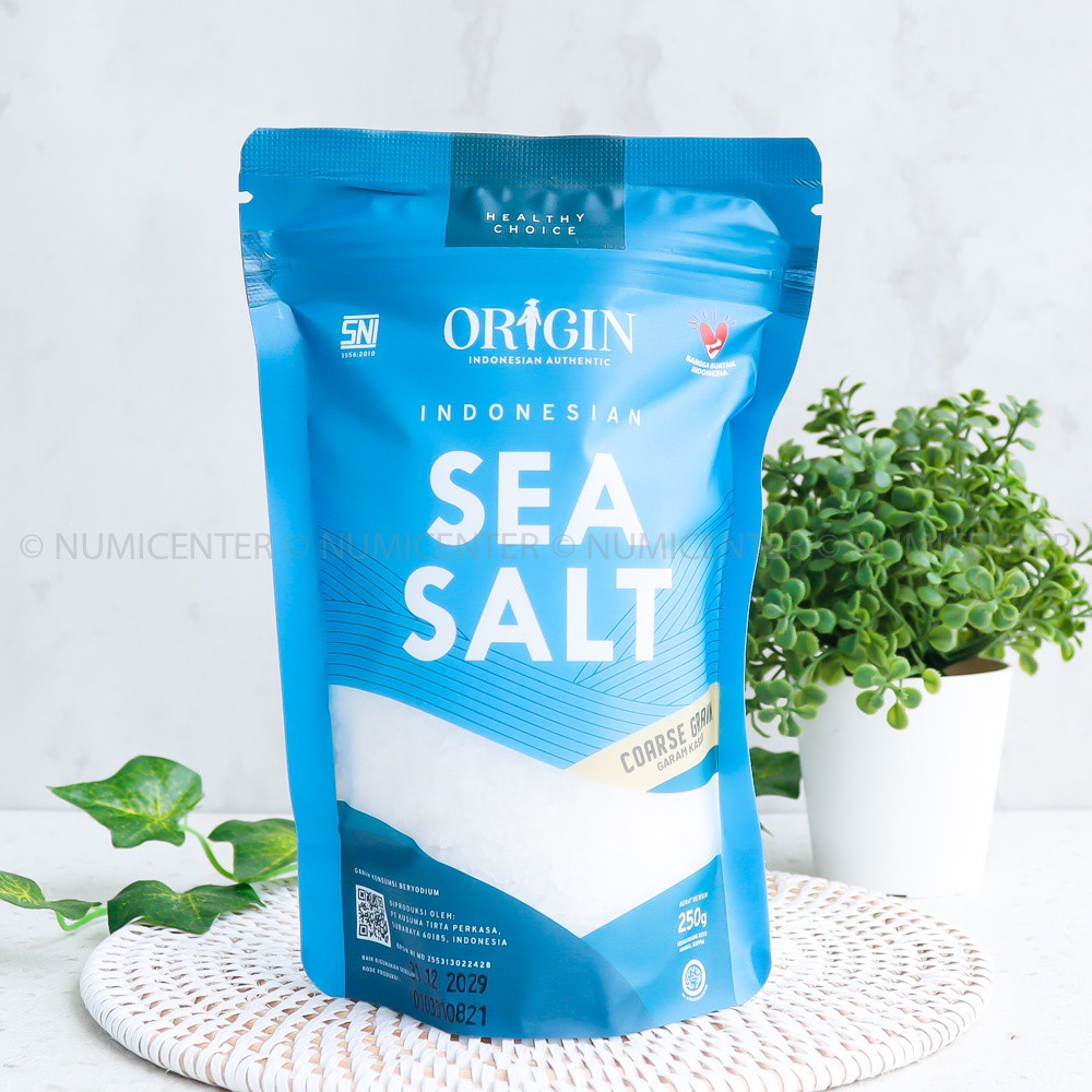 

250G SEA SALT COARSE GRAIN GARAM LAUT BERYODIUM - ORIGIN INDONESIA