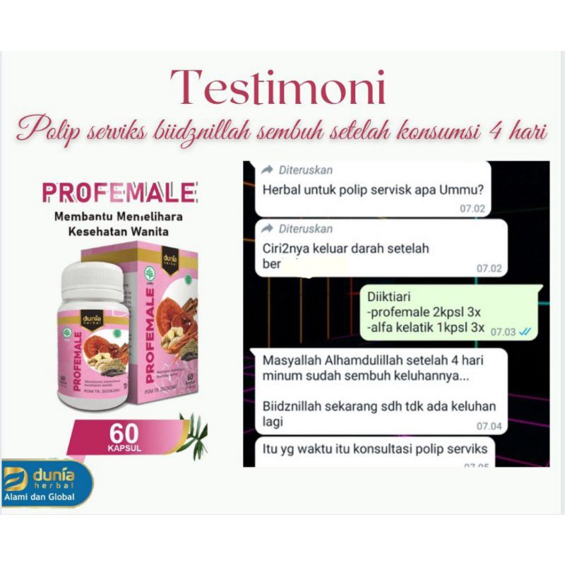 

profemale herbal keputihan, lancar haid dan masalah kewanitaan