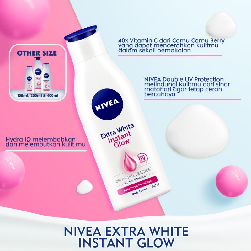 NIVEA BODY LOTION EXTRA WHITE INSTANT GLOW 100 ML