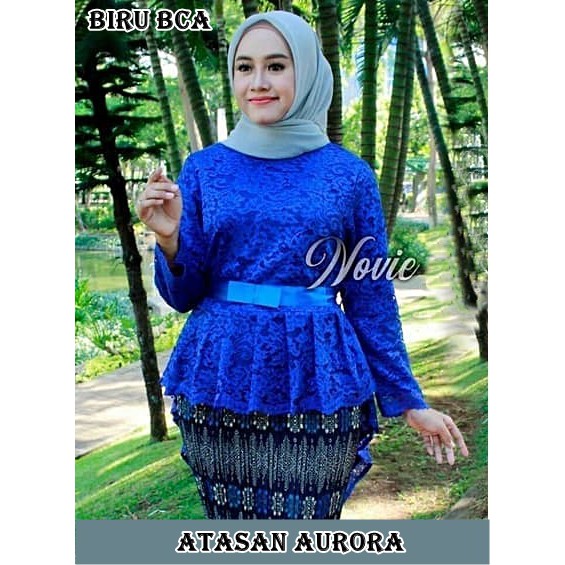 Jual (ATASAN AURORA)Kebaya warna biru bca/ batik wanita / kebaya pesta