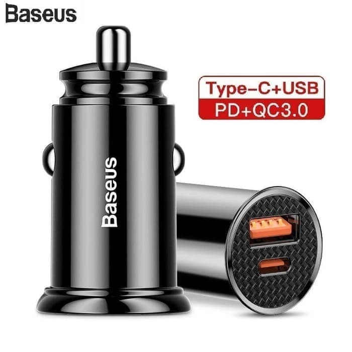 Car Charger Baseus 30w Type-C Pd+Usb Quick Charge 3.0