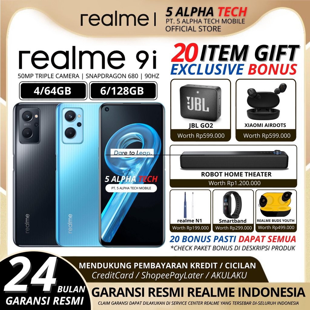 REALME 9i 6/128GB 4/64GB REALME 9 i GARANSI RESMI REALME