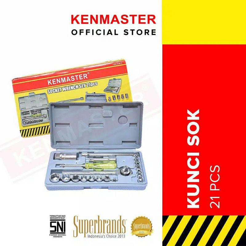 Kenmaster , 21 PCS ,  Kunci Shock , Kunci Sok   ,  Original 21 Set 4mm - 19mm