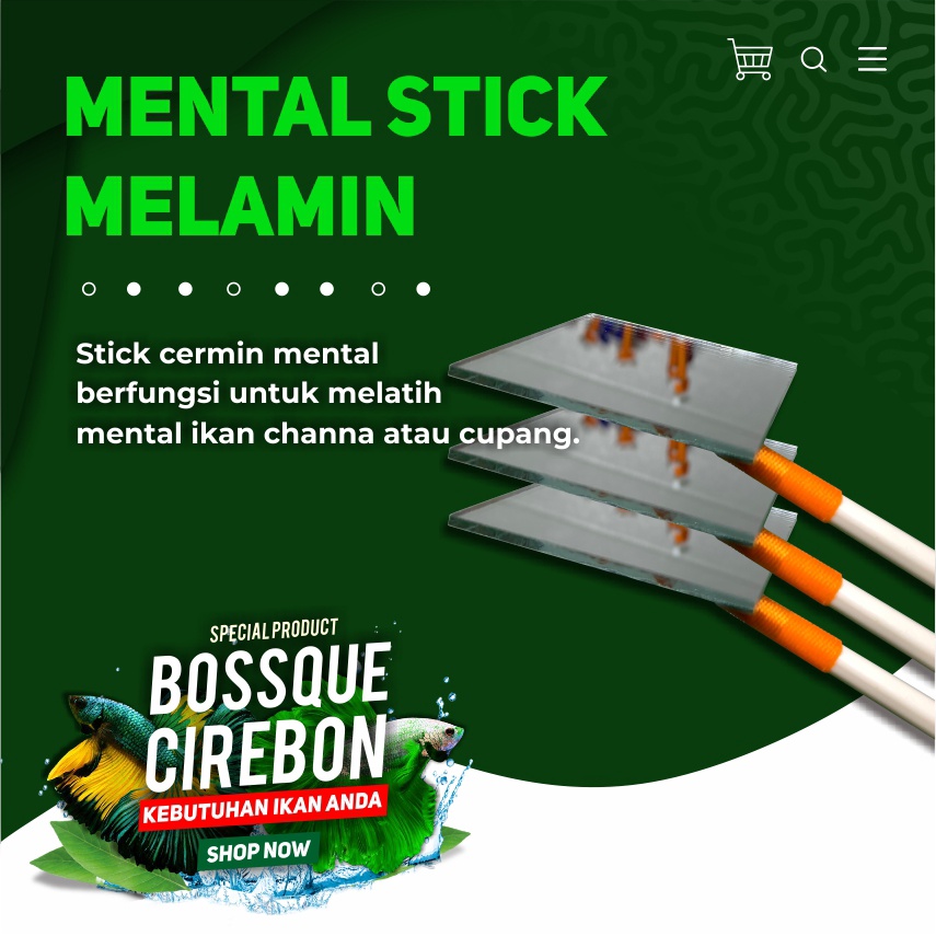 Stick Kaca Cermin Melamin Variasi Handle Jantur Mental Stick Ikan Chana Ikan Cupang Ngedok