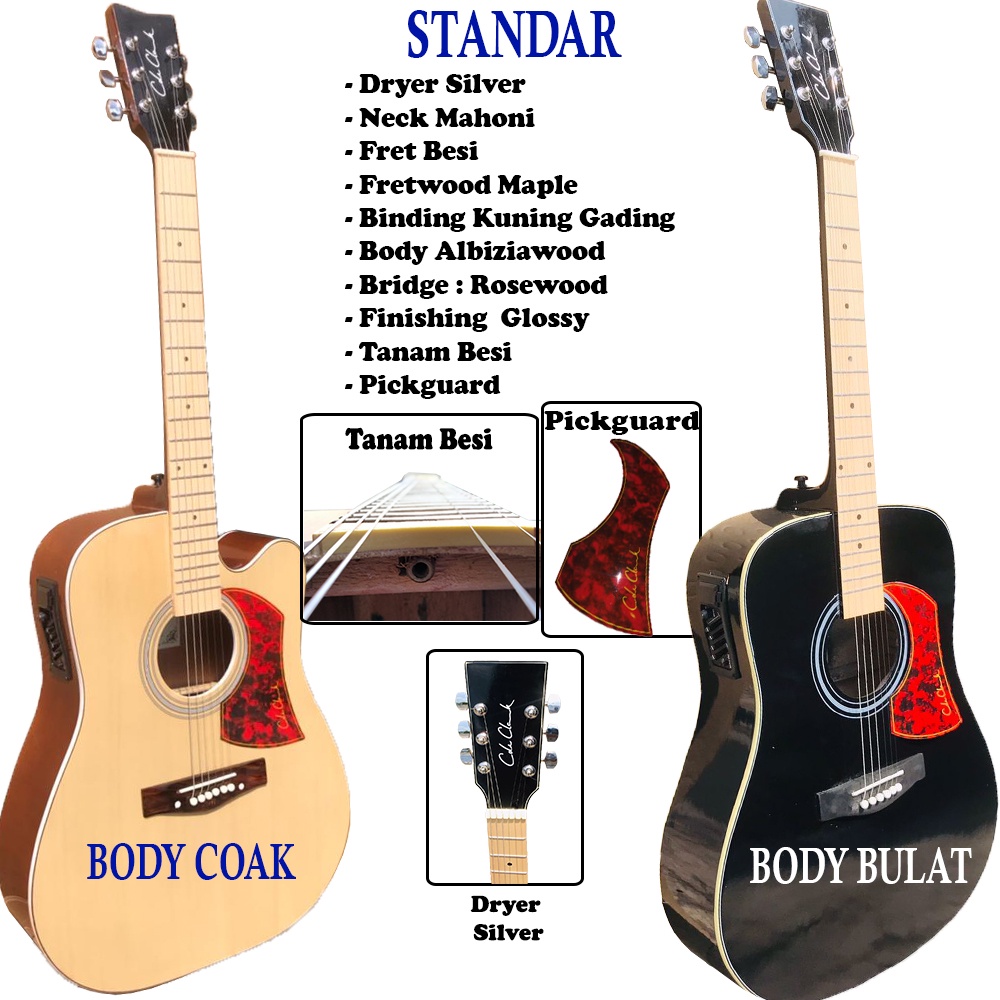 Gitar Akustik Elektrik Cole Clark EQ 7545R Free Packing Kayu dan Bergaransi