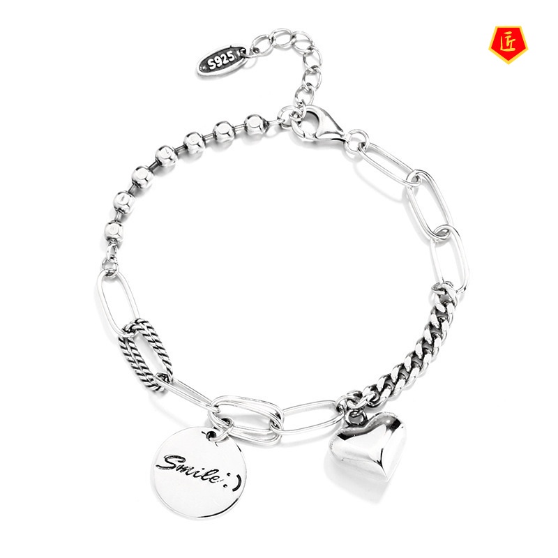 [Ready Stock]Female S925 Silver Ins Niche Vintage Bracelet