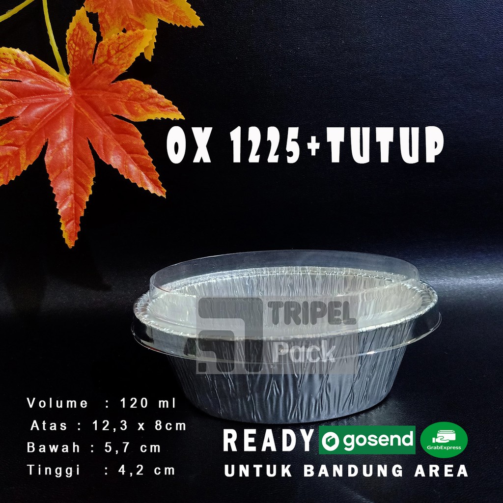 [20 pcs] Aluminium Foil Cup Oval OX-1225 + Tutup, Macaroni Schotel, Klapertart