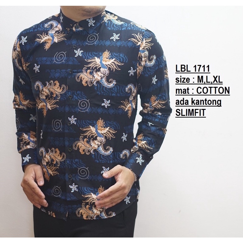 BAJU BATIK LUIGI BATANI MODEL SLIMFIT LENGAN PANJANG LBL 1711