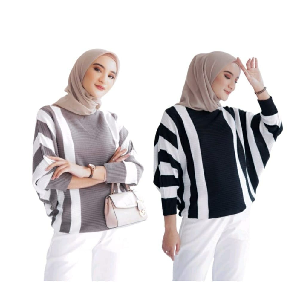 BLOUSE BATWING POLET | SWEATER MODEL KELELAWAR