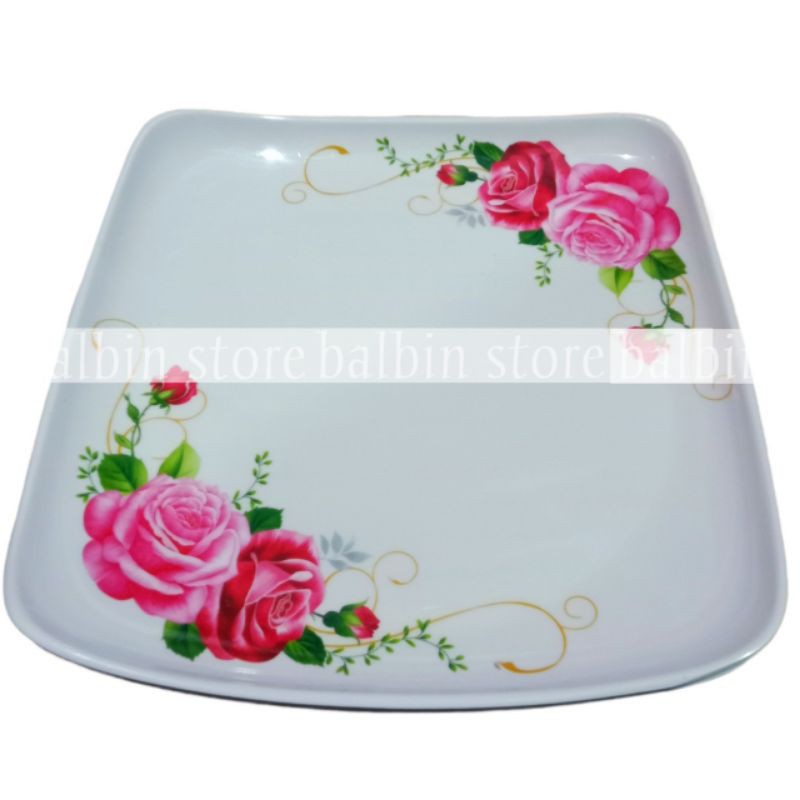 PIRING SAJI 10INC MELAMINE WARE SINGA-SINGI MOTIF ROSE