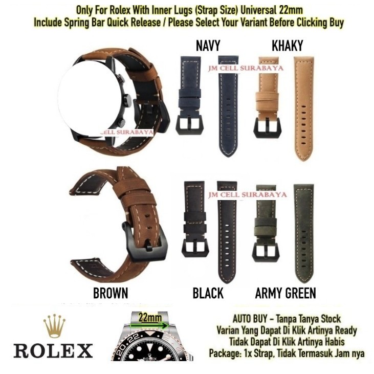 Tali Jam 22mm Watch Strap Rolex - Crazy Horse Leather Quick Release