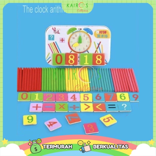 Mainan Edukasi Intelligence Stick Puzzle Magnet Anak Belajar Berhitung dan Waktu