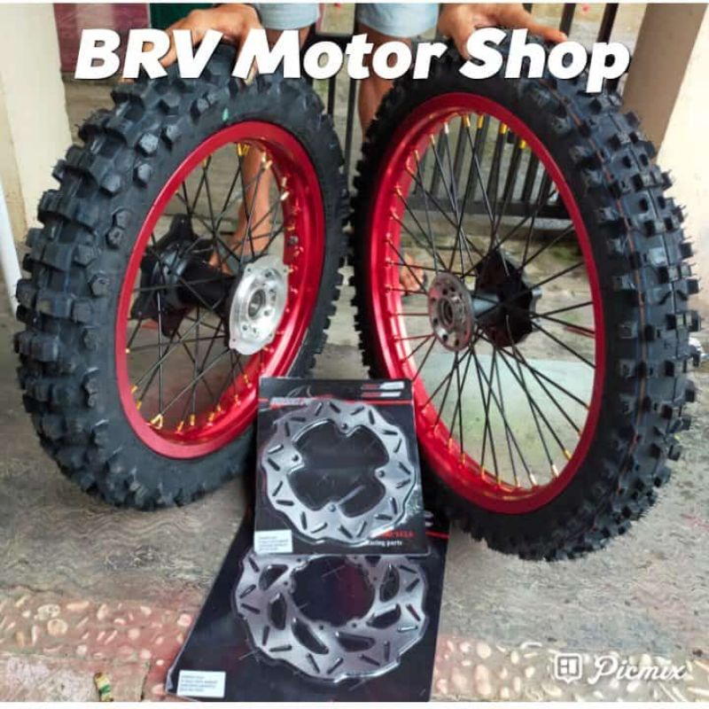 VELG TRAIL HONDA CRF 16-19  18-21 LENGKAP BAN - VELG HONDA CRF 150L BAN TRABAS  18-21