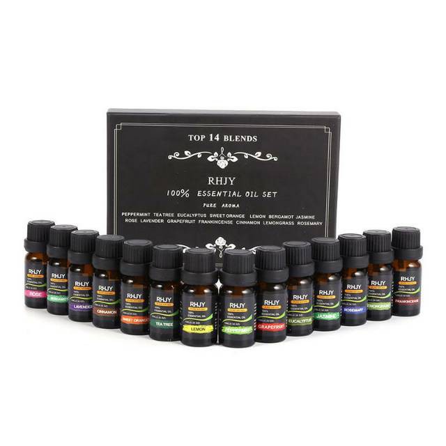 14 pcs 10ml oil grade Pure 100% Essential Fragrance Oils Aromatherapy Diffusers spa Grab Medan