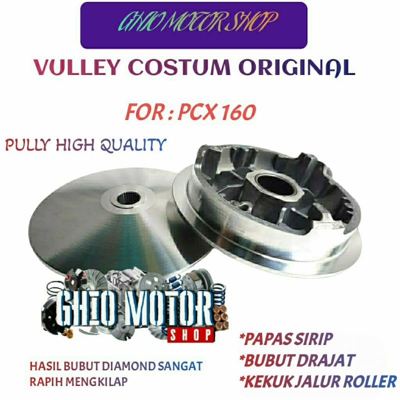 Rumah Roller Custom PCX 160/ 160 Vario 160 Pcx 150/160 (High Quality) Pulley Costume Pcx 160 Puley costume 160 Vulley costume original bubut diamond akselerasi dan top speed ghio motor shop rumah roller racing upgrade cvt Ghio Motor Shop Ghio motor chanel