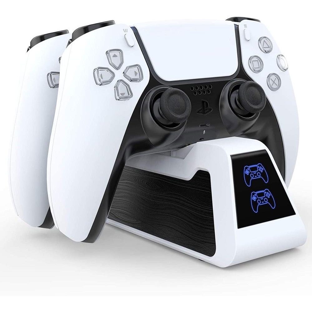 OLPAY Dok Pengisi Daya Controller Charging Docking Station Stand 2 Port for PS5 Gamepad - SON599 - Black White