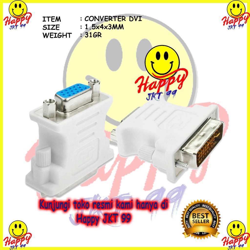 [ HAPPY JKT 99 ] CONVERTER KONEKTOR DVI TO VGA ORIGIANAL